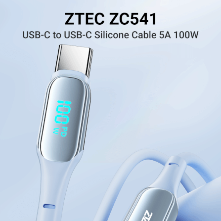 สายชาร์จเร็วซิลิโคน ZTEC รุ่น ZC541 27W ยาว 1.5 เมตร สีฟ้า (รองรับชาร์จเร็ว PD)_2